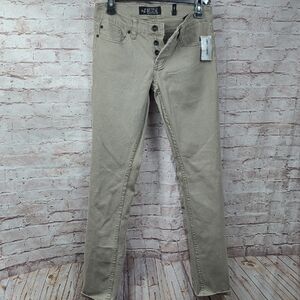 Rude Tan Skinny Button-Fly Jeans 28 New Nwt